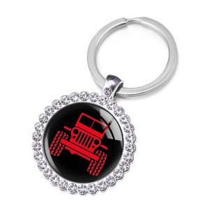 JEEP Crystal Glass Alloy Keychain
