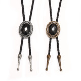 Gemstone Hip Hop bolo tie necklace