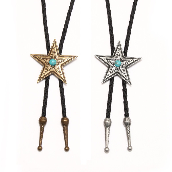 Five-pointed star Hip Hop bolo tie necklace