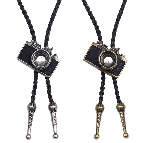 Camera Hip Hop bolo tie necklace
