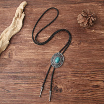 Metal petal painting oil Hip Hop bolo tie necklace