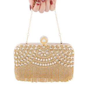 Dinner bag, handbag, diamond inlaid dress, evening bag