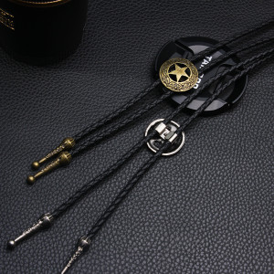 Five-pointed star Hip Hop bolo tie necklace
