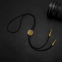 Petal style denim bolo tie necklace