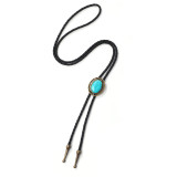 Turquoise Hip Hop bolo tie necklace