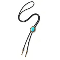 Turquoise Hip Hop bolo tie necklace