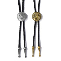 Petal style denim bolo tie necklace