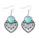 Bohemian leaf hollowed out heart pine earrings