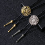 Petal style denim bolo tie necklace