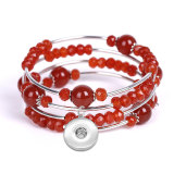 Natural Red Agate Bracelet Turquoise Multilayer Bracelet fit  20MM Snaps button  wholesale