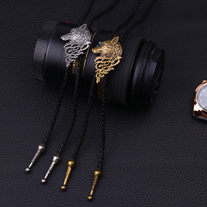 wolf Hip Hop bolo tie necklace