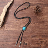 Turquoise Hip Hop bolo tie necklace