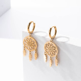 Stainless steel dream catcher earrings