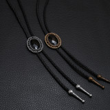 Gemstone Hip Hop bolo tie necklace