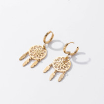 Stainless steel dream catcher earrings