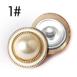 25MM love Flower Versatile metal pearl  snap button charms