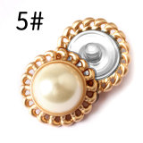 25MM love Flower Versatile metal pearl  snap button charms