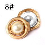 25MM love Flower Versatile metal pearl  snap button charms