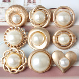 25MM love Flower Versatile metal pearl  snap button charms