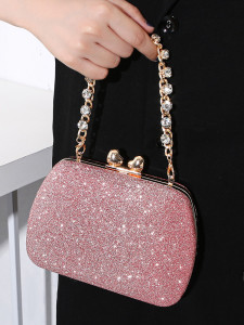 Dinner bag, handbag, diamond inlaid dress, evening bag