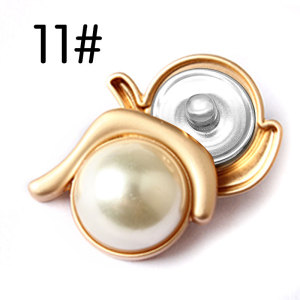 25MM love Flower Versatile metal pearl  snap button charms