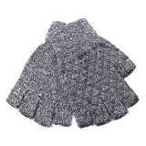 Anti slip half finger gloves for men and women, autumn and winter couples, exposed fingers, outdoor cycling, student typing, knitted warm gloves