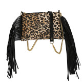 Tassel shoulder bag with printed crossbody bag