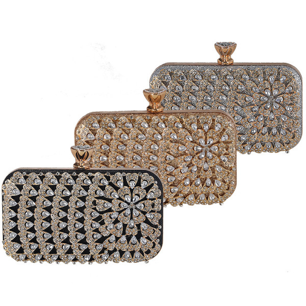Dinner bag, handbag, diamond inlaid dress, evening bag
