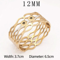 Stainless steel diamond hollow pattern bracelet fit 12MM  Snaps button jewelry wholesale
