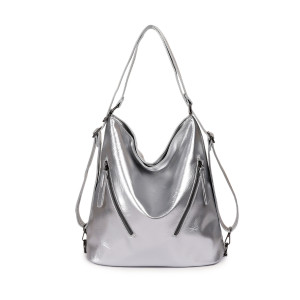 Multi functional tote bag, shoulder bag, zippered handbag, soft leather backpack