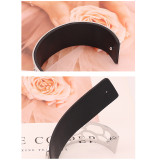 Alloy bracelet with leather double side fit 20MM  Snaps button jewelry wholesale