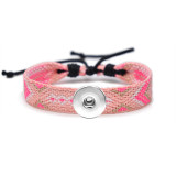Knitted colorful cotton and linen bracelet fit  20MM Snaps button  wholesale