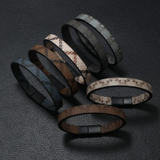 21CM Printed pattern striped magnetic buckle bracelet