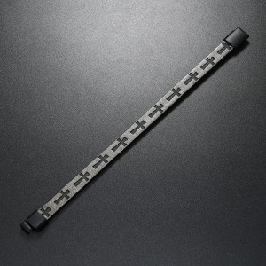 21CM Printed Cross Magnetic Buckle Leather Bracelet