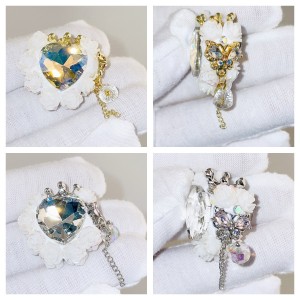 Nepalese Crown Diamond Ball Heart shaped Rose Handmade Soft Clay DIY Straight Hole Beads