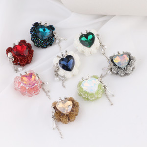 Nepalese Crown Diamond Ball Heart shaped Rose Handmade Soft Clay DIY Straight Hole Beads