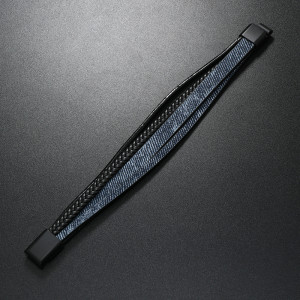 21CM Cowboy colored woven leather bracelet with magnetic buckle multi-layer bracelet