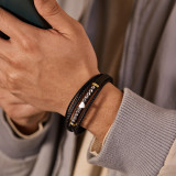 Weaving multi-layer love leather bracelet with stainless steel magnetic buckle bracelet