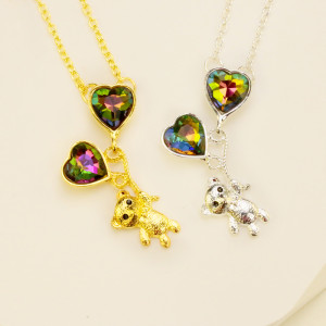 Cartoon Bear Pendant Lover's Day Gift Necklace