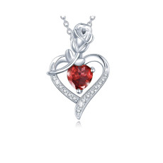 Rose Love Diamond Pendant Necklace Valentine's Day Mother's Day Gift
