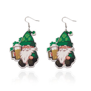 Irish St. Patrick's Day themed wooden earrings