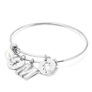 Mother's Day Love 26 Letter Stainless Steel Shell Bracelet