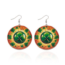 Irish St. Patrick's Day themed wooden earrings