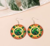 Irish St. Patrick's Day themed wooden earrings