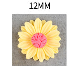 12MM sunflower Resin snap button charms
