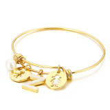 Mother's Day Love 26 Letter Stainless Steel Shell Bracelet