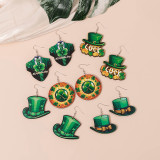 Irish St. Patrick's Day themed wooden earrings