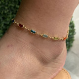 Colored gemstone crystal necklace anklet bracelet