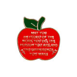 Teacher's Day apple English letter creative alloy brooch shirt collar accessory pins