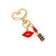 Valentine's Day keychain, metal lipstick, red lips, love buckle, car backpack, decorative pendant